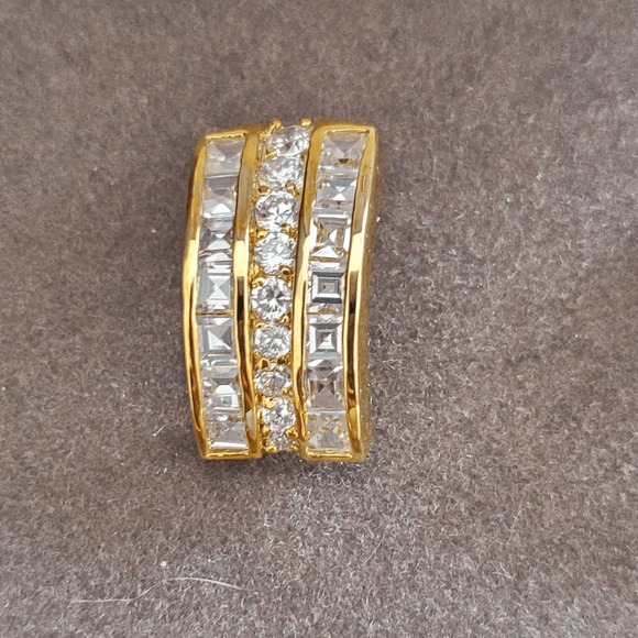 Vintage Nolan Miller Glamour Collection‎ Half Hoop Pierced Earrings - Picture 6 of 6